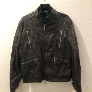 Versace Men's Black Leather Jacket